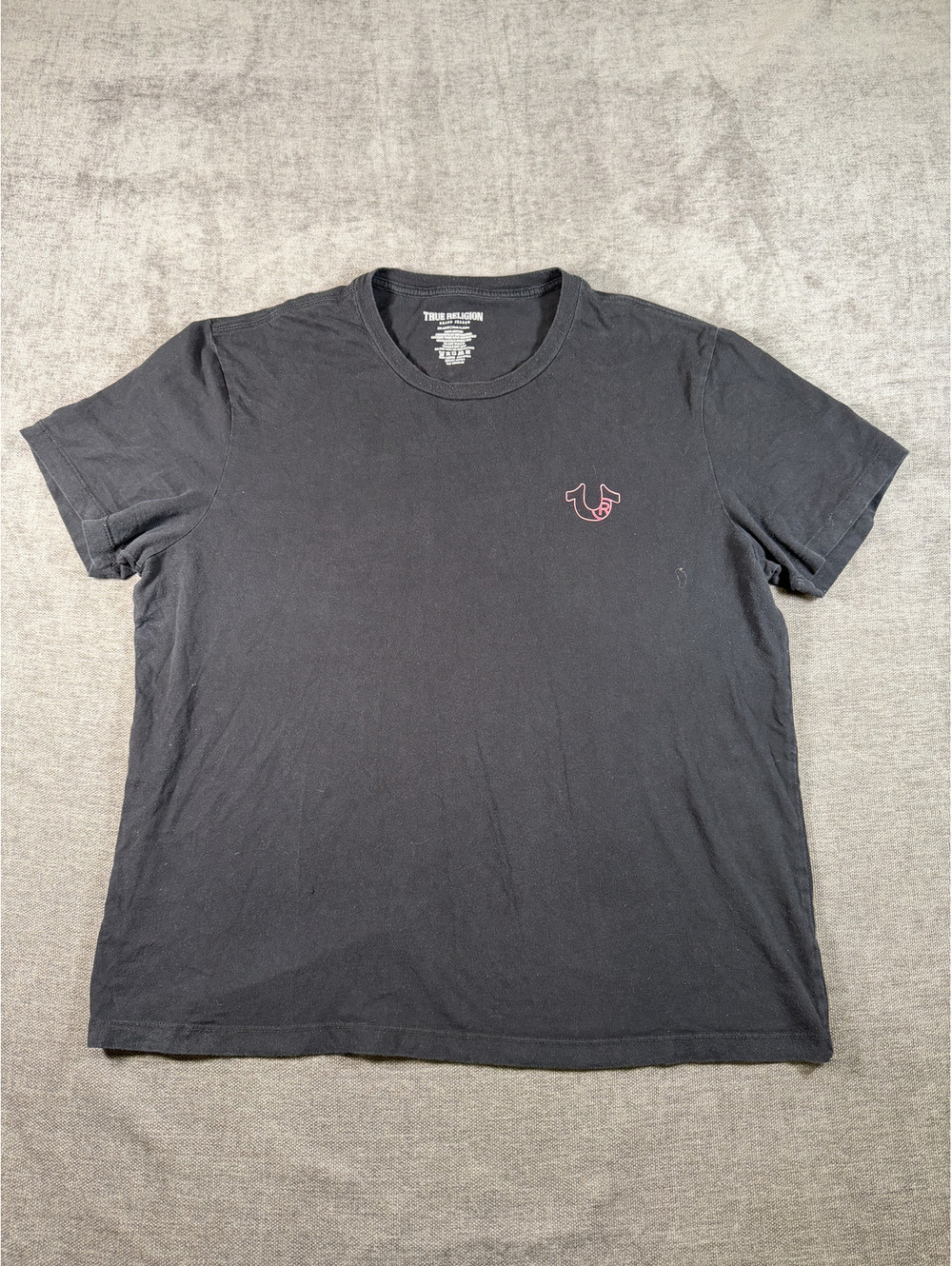 True Religion Brand Jeans Black Cotton Graphic T-Shirt Size 2XL